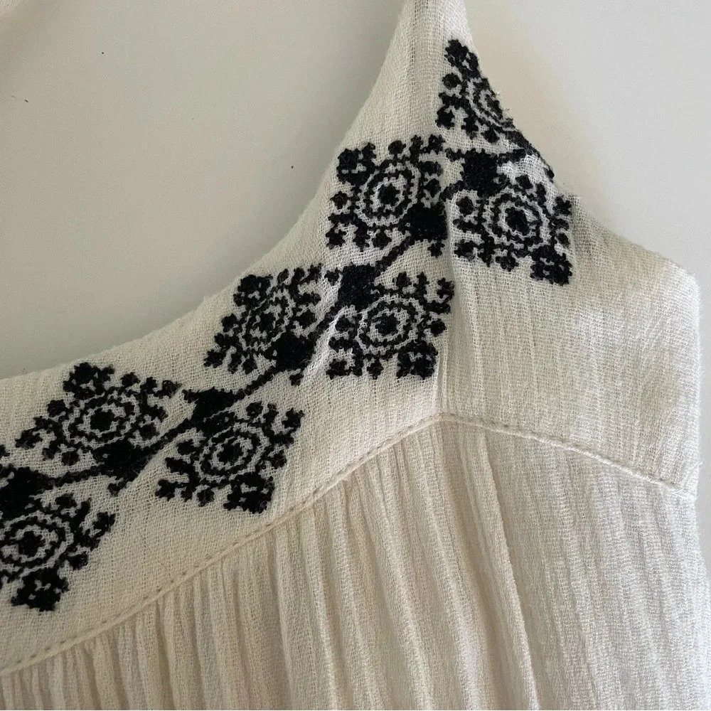 Denim & Supply Ralph Lauren Boho Maxi Dress Cream Embroidered Crochet Lined XS - Picture 7 of 14